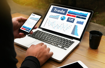 Fototapeta na wymiar professionals working Trade Finance Forex Graph Chart Concept manager showing reports