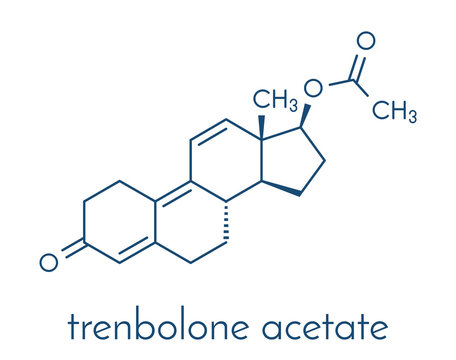 Trenbolone acetate cattle growth promoter.  Skeletal formula.