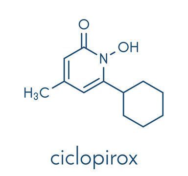 Ciclopirox antifungal drug molecule. Skeletal formula.
