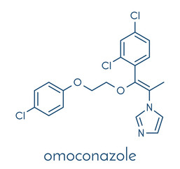 Omoconazole antifungal drug molecule. Skeletal formula.