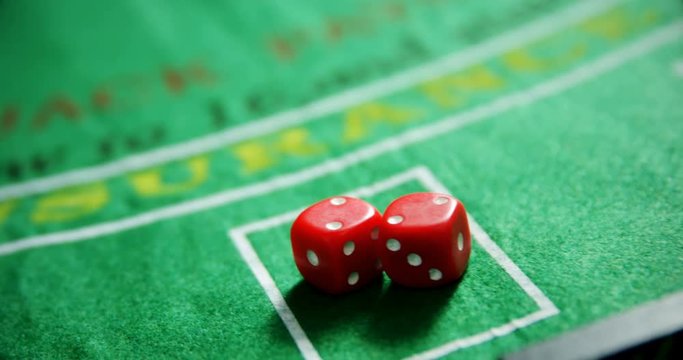 Dice kept on roulette in casino 