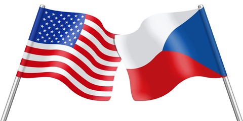 Flags. USA and Czech Republic
