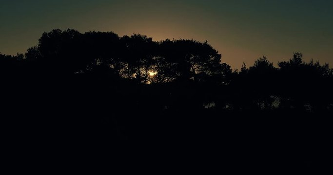 Sunset on island Mljet in Croatia