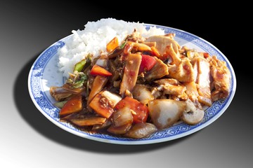 Thai chicken with vegetables and rice
