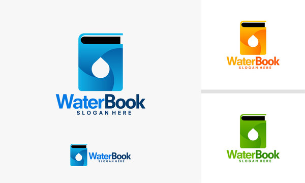 Water Book logo designs vector