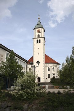 St. Verena's parish church in the city of Bad Wurzach, Ravensburg district, Upper Swabia, Baden-Wuerttemberg, Germany, Europe