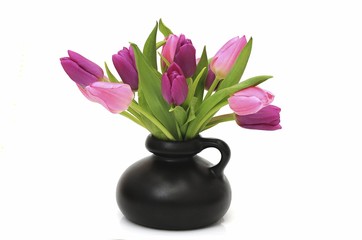 Bouquet of Tulips (Tulipa) in a vase