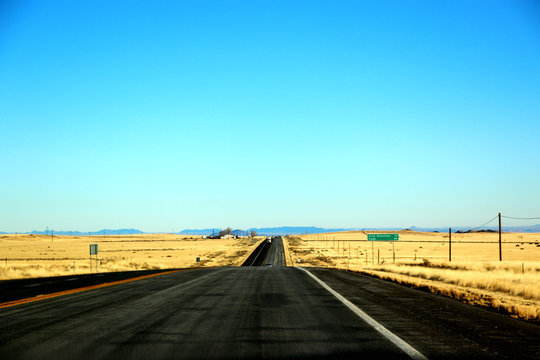 Driving In The Historical Route 66 Near Death Valley In Nevada In USA