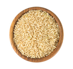 brown rice isolated on white