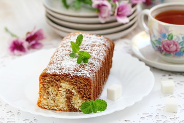 Homemade marble cake