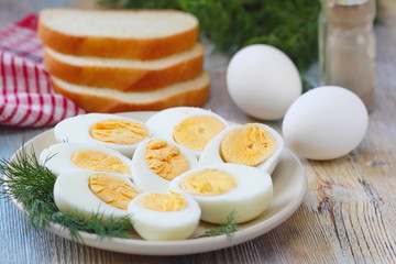 Boiled eggs for salad