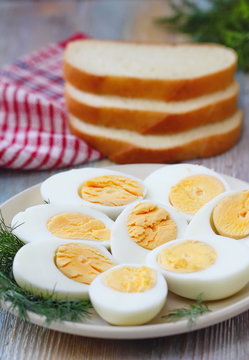 Boiled eggs for salad