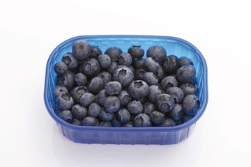 Blueberries in a plastic box