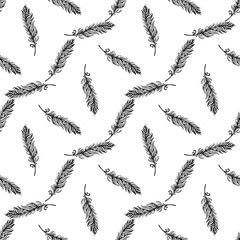 Vector seamless pattern of feathers