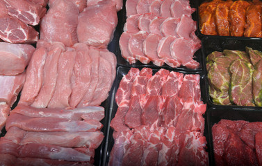 Meat on market in Sofia