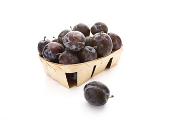 Plums in a basket