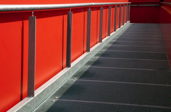 Steel construction, observation deck at a building site