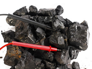 coal industry concept -  using a tester.selective focus on tester