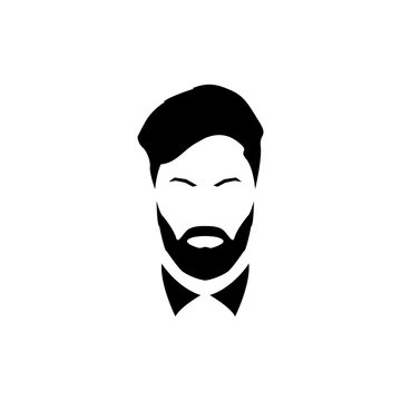 Avatar of a gentleman with a beard and mustache. Vector illustration.