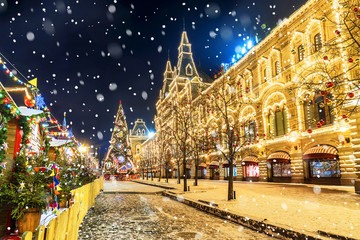 Fototapeta na wymiar Christmas in Moscow. Red Square in Moscow