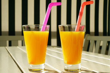 Two glasses of orange juice