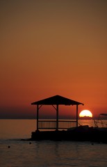 Sunrise, Cretan Sea, Stalida, Stalis, Crete, Greece, Europe