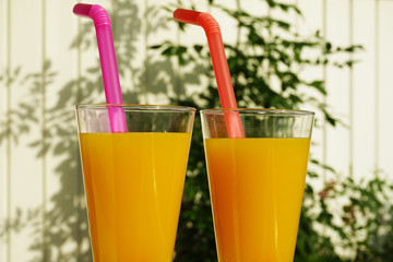 Two glasses of orange juice