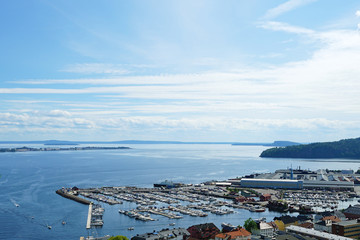 fjord in Holmestrand , Norway from local mountain