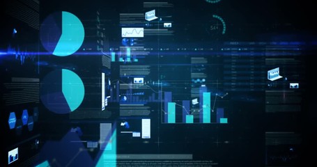 Digital composite of financial charts  - Powered by Adobe