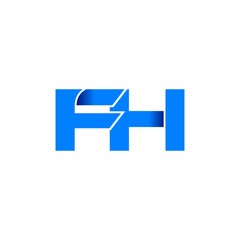 fh logo initial logo vector modern blue fold style