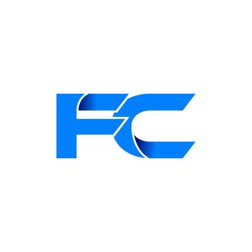 fc logo initial logo vector modern blue fold style
