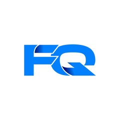 fq logo initial logo vector modern blue fold style