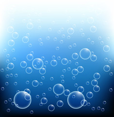 Lots of bubbles on bright blue color