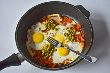 Eggs in a frying pan