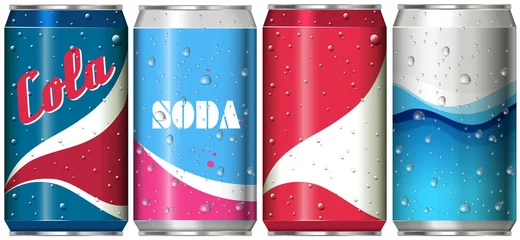 Foto op Plexiglas Different can designs for soda drinks © brgfx
