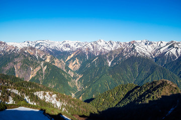 Mount Tsubakuro Dake, famous trekking mountain in Azumino, Nagano Prefecture, Japan. It is situated in Japan's Hida Mountains in Nagano. It was specified for Chbu-Sangaku National Park