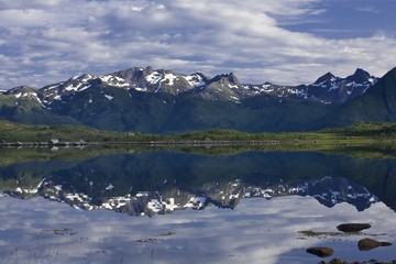 Vatnfjorden, Austvagoeya Island, Lofoten Islands, Norway, Scandinavia, Europe