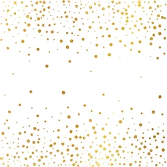 Festive explosion of confetti. Gold glitter background. Golden dots. Vector illustration polka dot . © zuckerman