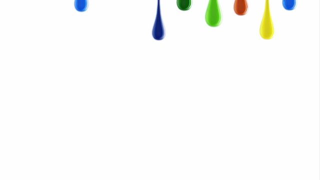 3D multicolor colorful glossy paint drop blobs