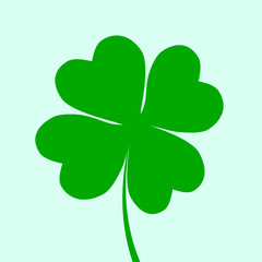 Irish holiday. Saint patricks day 4 leaves clover. Vector illustration .