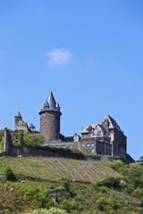 Fototapeta na wymiar The Stahleck Castle, Bacharch, Unesco World Heritage Upper Middle Rhine Valley, Bacharach, Rhineland Palatinate, Germany, Europe