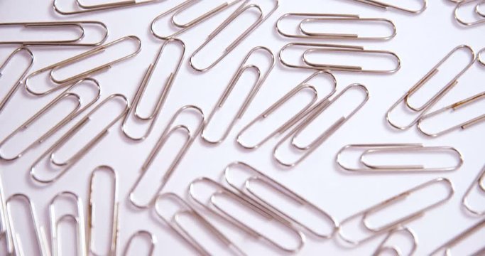 Paper clips on white background 