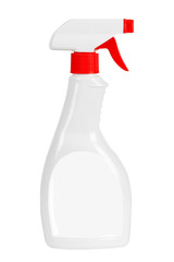 White Blank Plastic Spray Detergent Bottle Mockup with Blank Lables for Yours Design