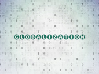Finance concept: Globalization on Digital Data Paper background
