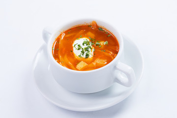 vegetable soup with sour cream