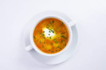 vegetable soup with sour cream