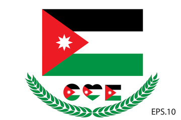 Vector illustration of Jordan flag. eps 10