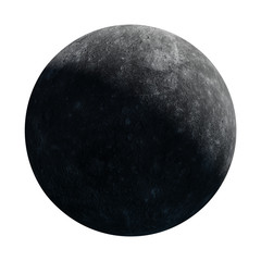 planet Mercury isolated on white background '3d render, elements of this image are furnished by NASA'