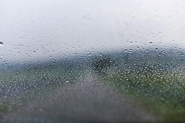 Raindrops on a car window