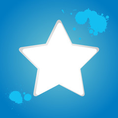 Obraz premium White star on blue background